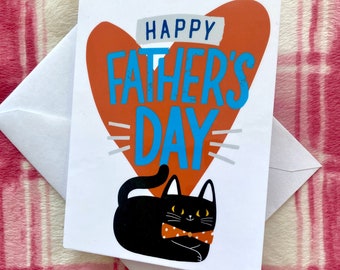 Happy Father's Day Card,  Father's Day Card, Cat Father's Day Card, Cat Dad Father's Day Card from the Cat - Happy Father's's Day