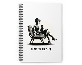 In My Cat Lady Era Retro Notebook – Spiral Ruled Journal, Cute Cat Lover Gift, Notebook for Cat Lady or Cat Mom
