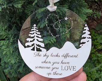 Personalized Memorial Christmas Ornament: Laser Engraved Remembrance Bauble