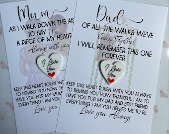 Father of the Bride Acrylic Heart Token: Wedding Day Keepsake Gift
