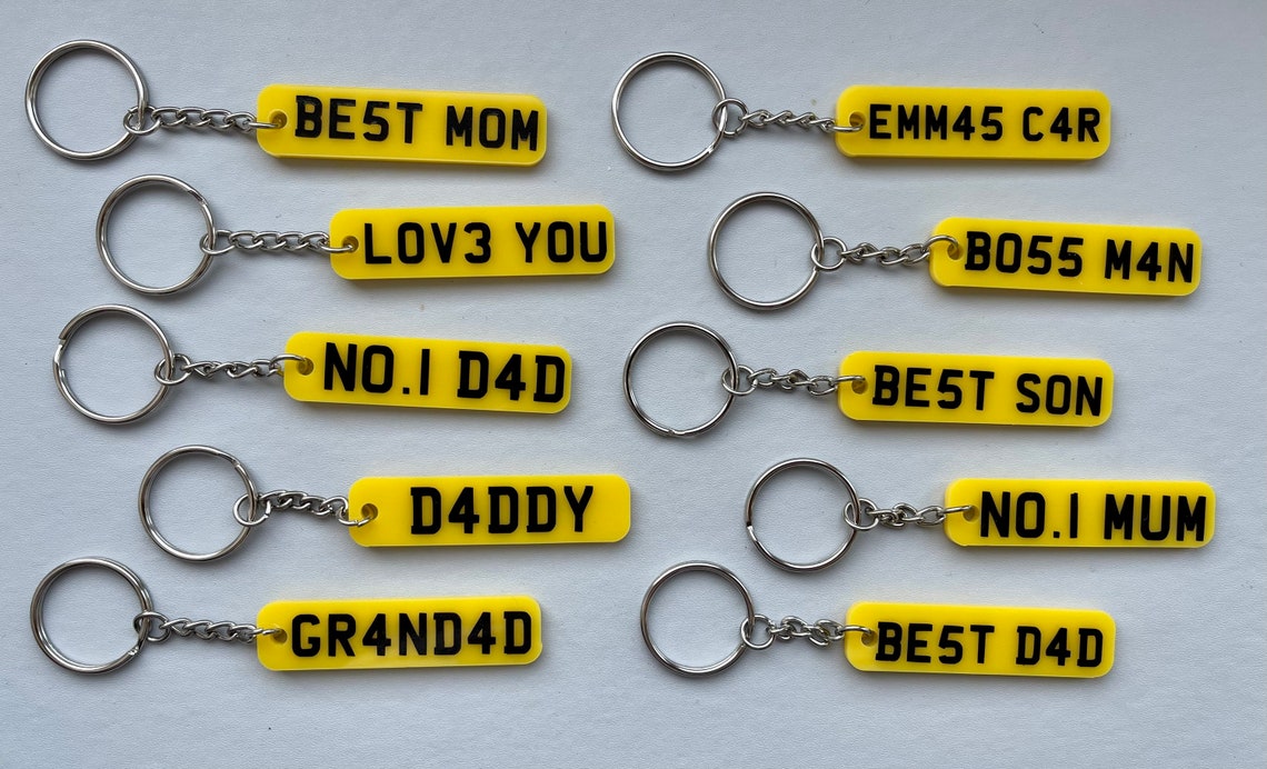 Personalised Number Plate Keyring New Driver Gift Custom Etsy UK