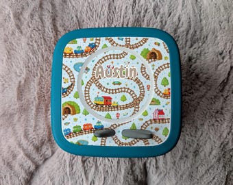 Personalised Train Colourful Railway Toniebox 2 Topper: Protective Vinyl Decal Tonie box 2
