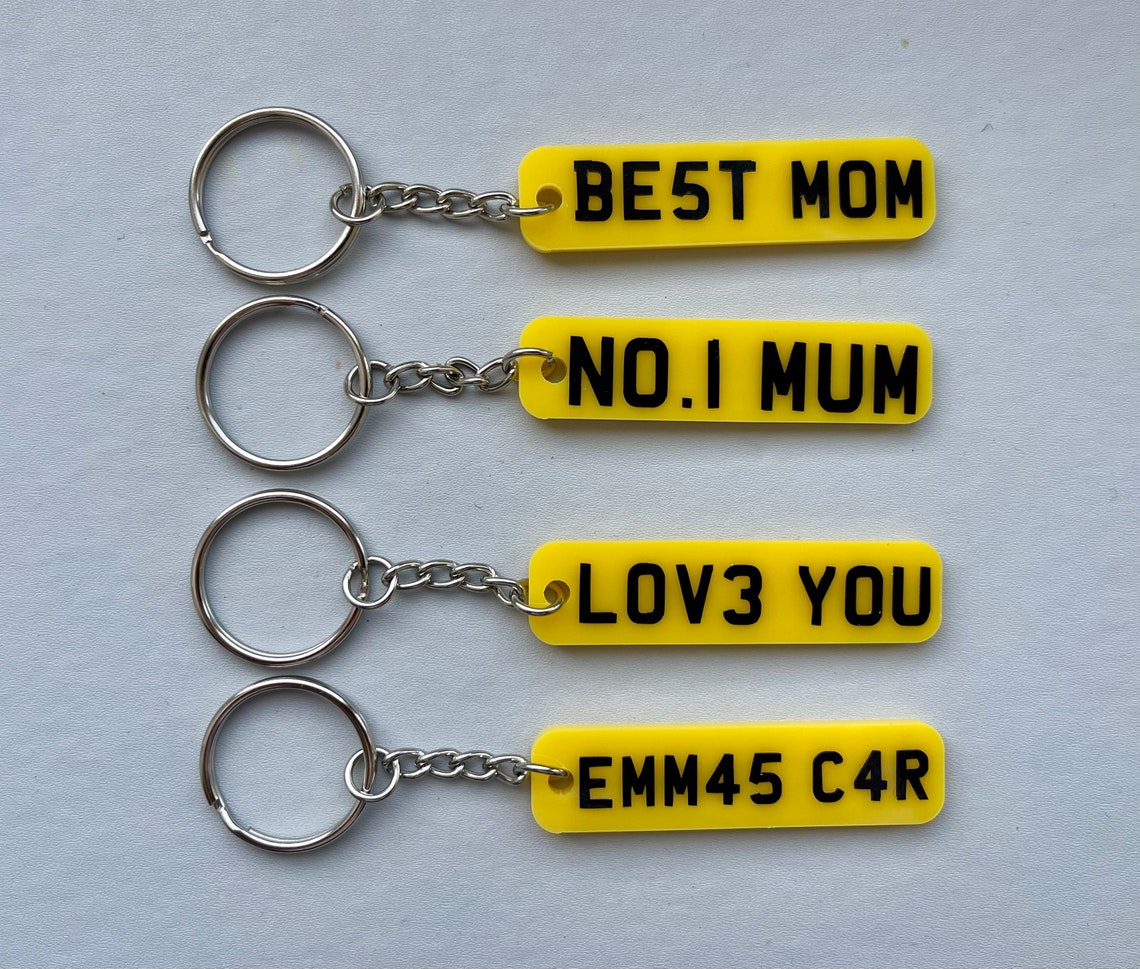 Personalised Number Plate Keyring New Driver Gift Custom Etsy UK