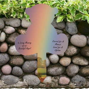 Personalised Grave Marker, Infant Memorial, Born Sleeping Memorial, Baby Loss Memorial grave Marker, photo grave marker, Baby Loss Keepsake rainbow 2 poem