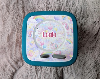 Toniebox 2 Personalised Pink Unicorn Rainbow girly Tonie box topper Railway Protective Vinyl Topper sticker for Toniebox