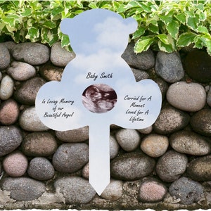 Personalised Grave Marker, Infant Memorial, Born Sleeping Memorial, Baby Loss Memorial grave Marker, photo grave marker, Baby Loss Keepsake image 2