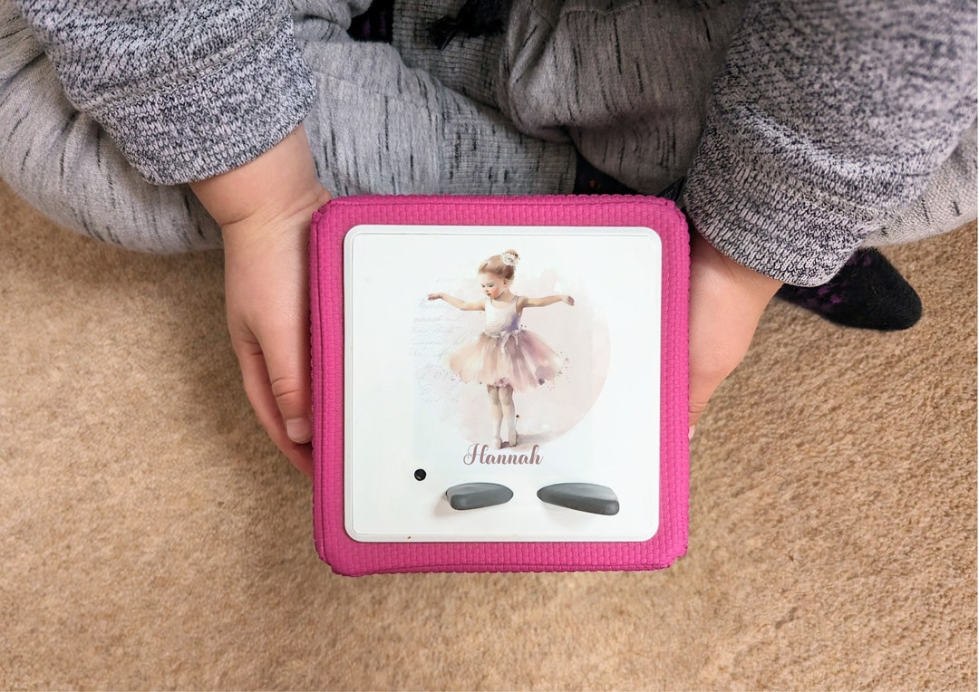 Personalised Tonie Box Topper Pink Ballerina and Name Protective Vinyl Topper Sticker for