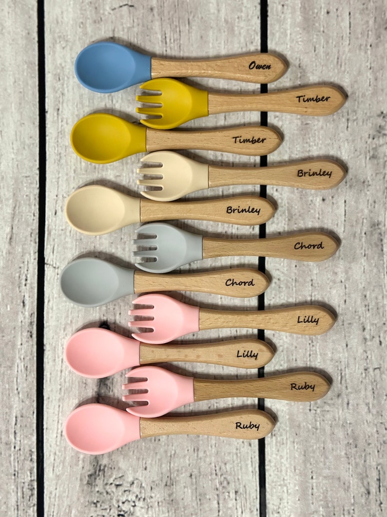 Personalized Engraved Baby Spoon and Fork Single or Set Etsy