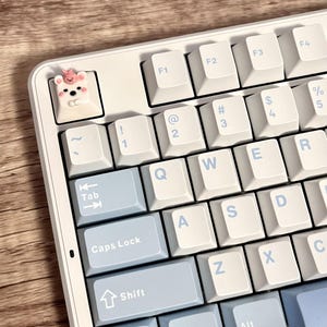 Polar Bear Shirokuma and Furoshiki Cute Artisan Keycap | Handmade with Polymer Clay | Cute Keycaps | Cherry MX Compatible