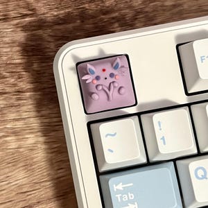 Matte Espeon Artisan Keycap | Handmade with Polymer Clay, Cherry MX Compatible | Anime Inspired Keycap