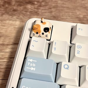 Calico Kitty Cat Cute Artisan Keycap | Handmade | Cute Keycaps | Polymer Clay | Cherry MX Compatible