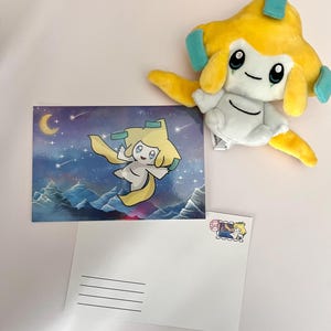 Jirachi - Wish Upon a Starry Night | Cute Holographic Poster Art Print | Anime Inspired