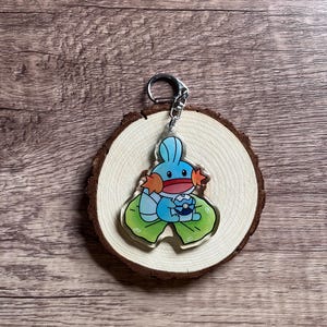 Mudkip on a Lilypad - Holographic or Clear Acrylic Keychain
