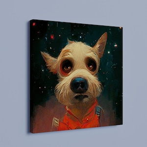 Dogs in Space - Portrait Wall Art Canvas - Sci Fi Series - Russell