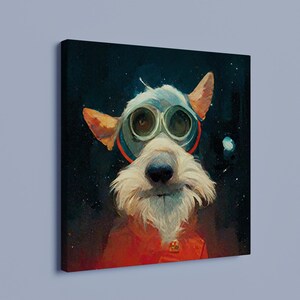 Dogs in Space - Portrait Wall Art Canvas - Sci Fi Series - Rufus