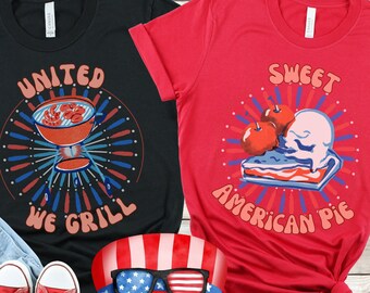 Retro 4. Juli Shirt, 4. Juli Shirts, lustiges patriotisches Tshirt, Gedenktag, passendes Paar Shirt, lustiges Paar Shirt, BBQ Shirt, Herren T