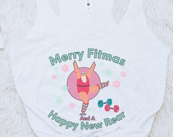 Retro Santa Workout Shirt,Matching Couples Shirts,Funny Workout Tank,Gift for Couples,Weightlifting, Swole Mates,Christmas Workout Shirts