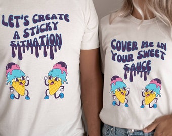 Camisas divertidas a juego para parejas, camiseta divertida para parejas, camiseta divertida a juego, regalo para parejas, inapropiado, camisa para él y para ella, regalo de aniversario para él