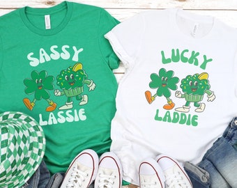 Funny Matching Couples St Patricks Day Shirts,Saint Patricks Day Shirt for Couple,Funny St Paddys Newlyweds TShirt,Gift for Him,Gift for Her