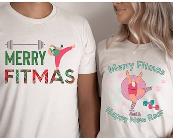 Retro Santa Workout Shirt,Matching Couples Shirts,Funny Workout Tank,Gift for Couples,Weightlifting, Swole Mates,Christmas Workout Shirts