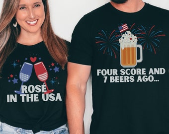 Camisa del 4 de julio del Sr. y la Sra., Camisa de pareja a juego, Pareja divertida, Día de los Caídos, Camisetas del 4 de julio para él y para ella, Regalo de recién casado, Regalo de boda