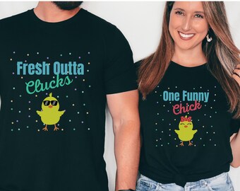 Fresh Out of Clucks Lustiges Ostershirt für Frauen für Männer,Lustiges Ostergeschenk,Ostern Küken Shirt,Osterei Jagd TShirt,Baby Küken Shirt