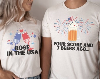 Camisa del 4 de julio del Sr. y la Sra., Camisa de pareja a juego, Pareja divertida, Día de los Caídos, Camisetas del 4 de julio para él y para ella, Regalo de recién casado, Regalo de boda
