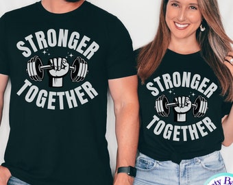 Più forti insieme, Maglietta da allenamento per coppie, Maglietta da palestra per coppie, Maglietta fitness, Canotta da palestra, Maglietta per sollevamento pesi, Maglietta per sollevamento pesi, Maglietta coordinata da palestra