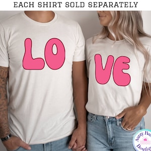 Camisa del día de San Valentín a juego, camisa de San Valentín para parejas, camiseta de pareja de San Valentín, camisetas del día de San Valentín para parejas a juego, camisas para él y para ella, camiseta