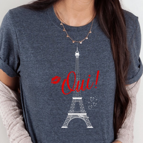 Oui Engagement Ring Shirt, Engaged in Paris Shirt for Women, Eiffel Tower, She Said Yes,Engagement Gift for Her, Honeymoon in Paris Surprise
