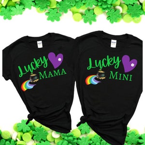 Een Lucky Mama Shirt, Bijpassende St Patty&#39;s Shirt, St Patrick&#39;s Day Shirt, St Patty&#39;s Mom Shirt, Moeder Dochter, Cadeau voor moeder, Cadeau voor vrouw