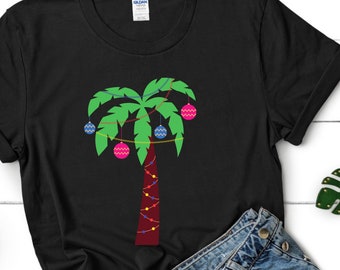 Christmas in July Shirt,Tropical Christmas,Aloha Christmas,Custom Santa Shirt, Xmas Holiday Beach Tee,Santa July Hawaiian Shirt,Florida Xmas
