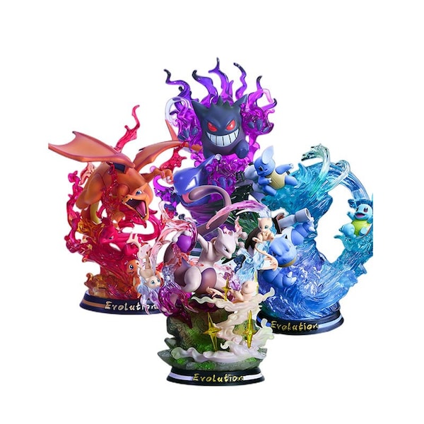 10 statues d'évolution Pocket Monsters différentes - Unique