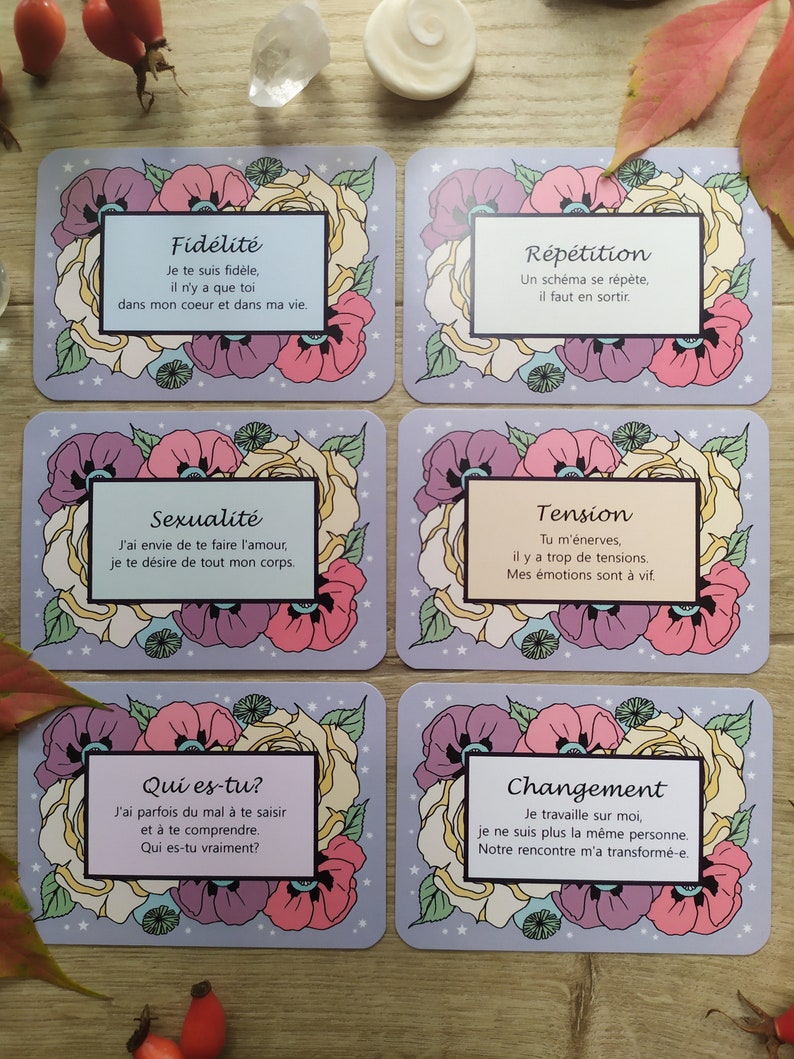 Heart-to-Heart Oracle - 91 cards - messages and state of mind from your loved one - love/relationship readings - love messages - Self-published oracle image 5