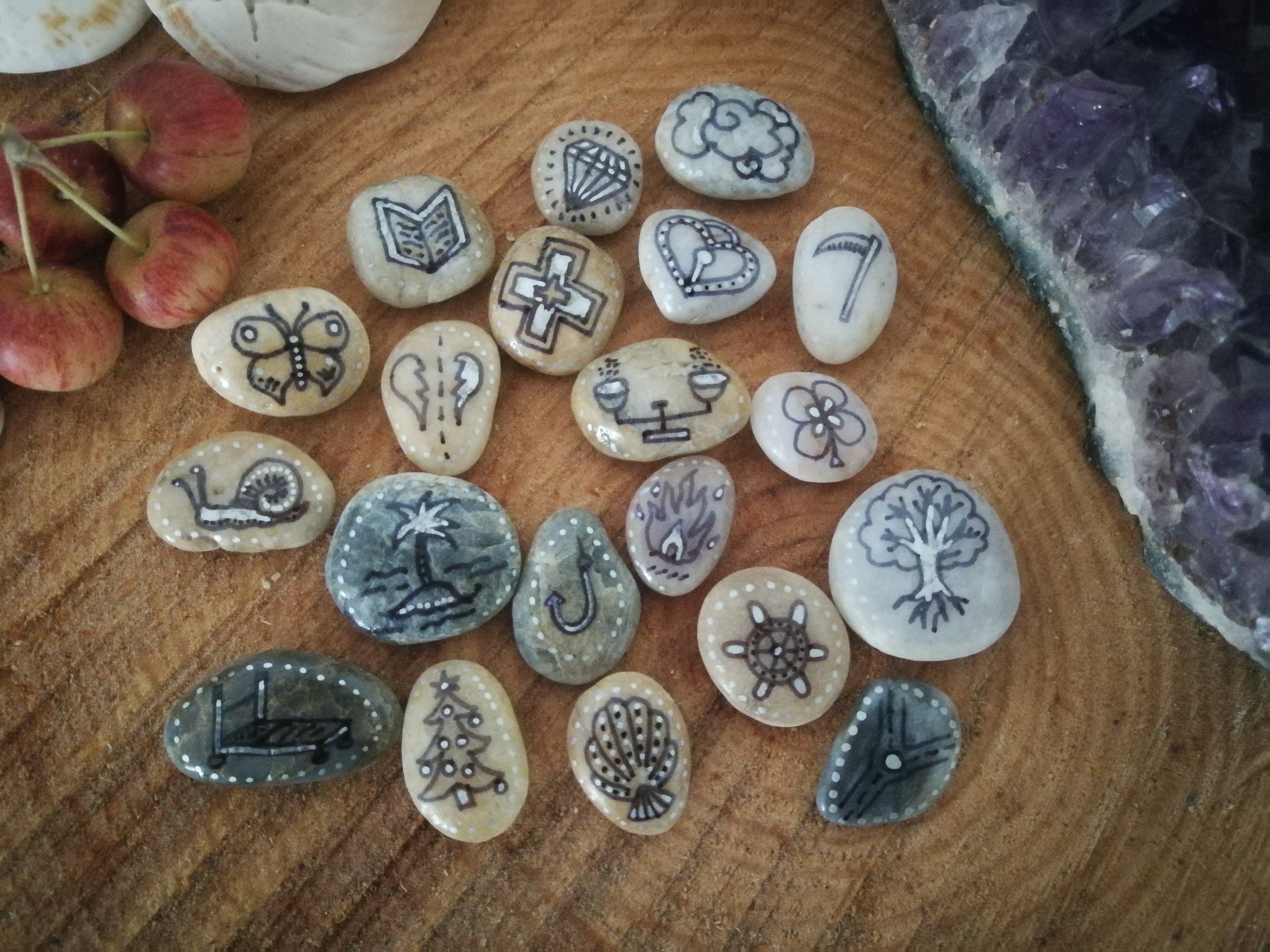 Pierres Divinatoires Set 1 - Charms Stones en Pierre Naturelle