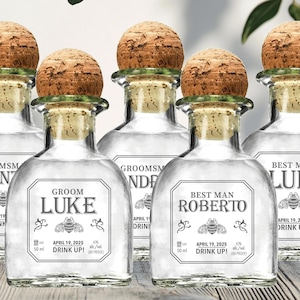 Hochzeit Mini Gastgeschenk Patron Label Tequila individuelle Namen für Hochzeit Gastgeschenk Schuss Geschenk für Brautparty Junggesellenabschied Gefälligkeiten