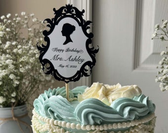 Personalized Bridgerton Cake Topper, Regency era cake topper, Royalty cake topper, Masquerade cake topper, Downton Abbey cake topper,