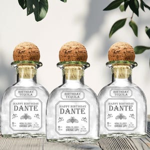100ml Gastgeschenke Patron Tequila Label zum Geburtstag für Tequila-Liebhaber personalisiertes Geschenk für 100ml Patron Tequila Geschenk Gastgeschenk Tequila