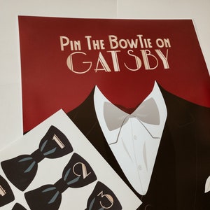 Great Gatsby Pin the bowtie Game, Great Gatsby Fun games, Great Gatsby party fun, Great Gatsby party activities, Great Gatsby party favor