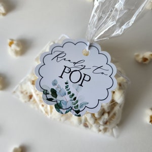 Ready to pop tags, Baby Shower Tags, Greenery baby shower, Greenery theme baby shower, tags for baby shower, ready to pop, Forest Theme,