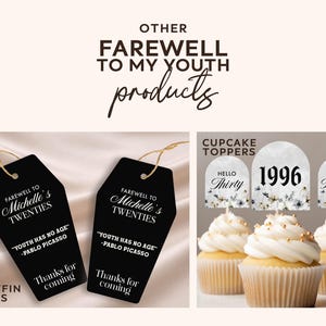RIP 20s theme photo props for 30th birthday photo booth RIP Youth theme photo props Farewell to My Twenties phrases coffin theme birthday image 6