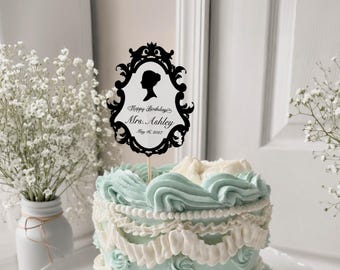 Personalized Bridgerton Cake Topper  Regency era cake topper  Royalty cake topper  Masquerade cake topper  Downton Abbey cake topper