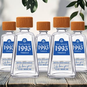 Milestone Mini party Favors tequila customized label for 21st birthday party Tequila gift wedding party favors Tequila gift for party favors