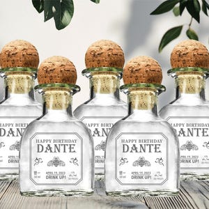 Tequila mini party favor customized Patron tequila label for birthday party gift for 21st  birthday alcohol shooter favor milestone birthday
