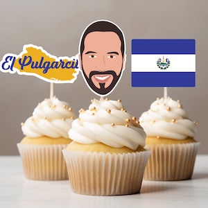Nayib Bukele Cupcake Toppers Salvadorian Party Decorations El Salvador ...