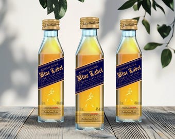 Mini party favors Blue label whisky customized label for birthday party whisky gift for party favors scotch gift for 21st birthday favors