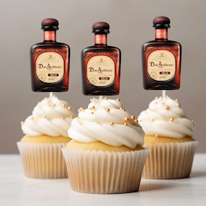Don Julio Customized Tequila Bottle cupcake topper for 21st birthday Tequila cupcake patron decoration cupcake toppers