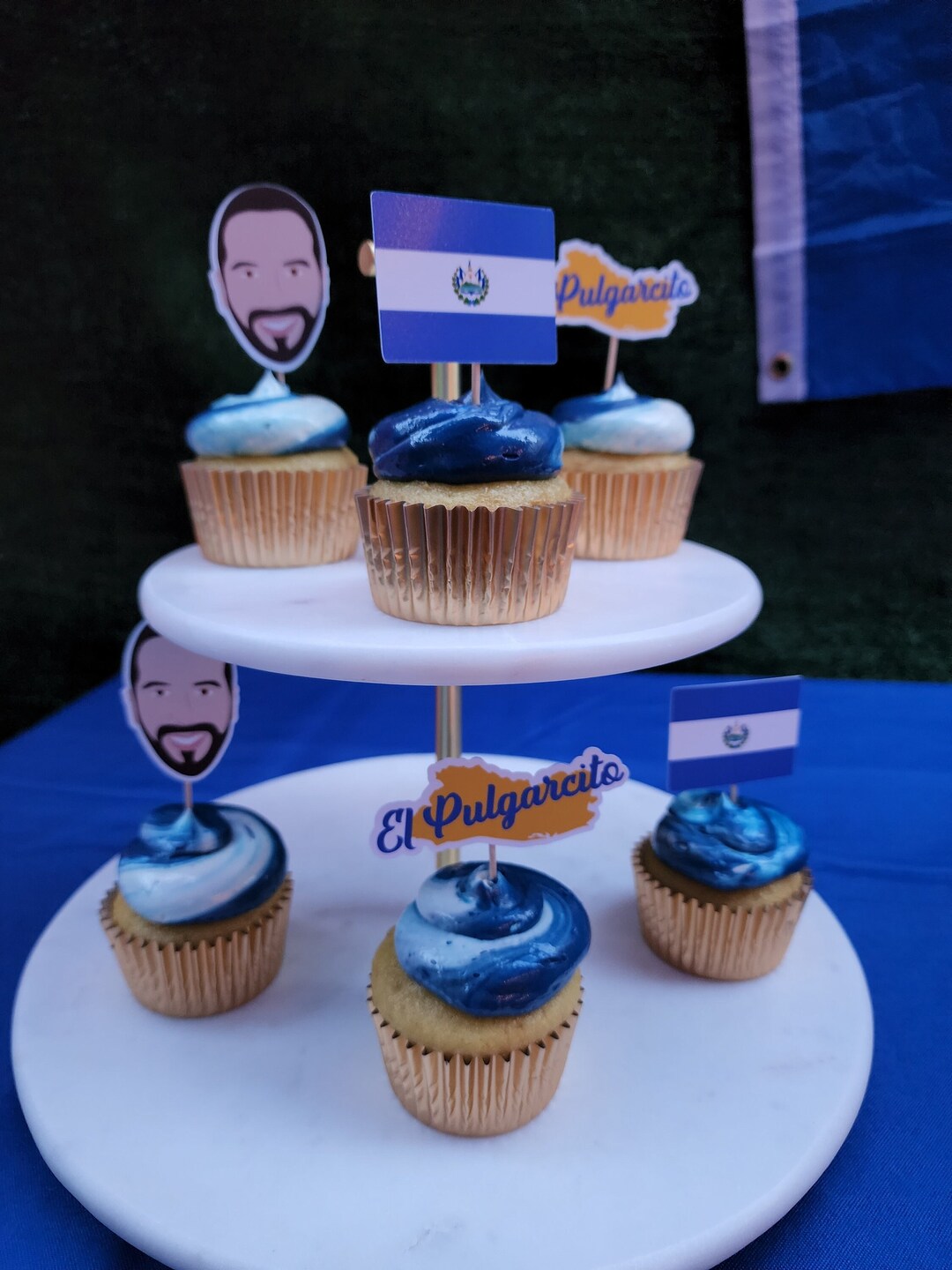 El Salvador Cupcake Topper, Nayib Bukele Decor, El Salvador Party, El ...