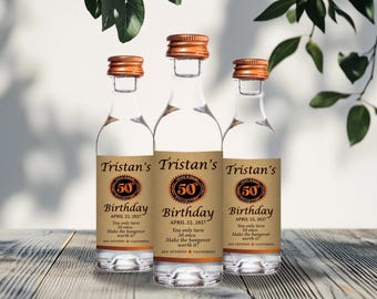 Mini 21st birthday labels Tito's vodka customized favors for birthday vodka gift party favors mini shooters Tito's vodka custom label