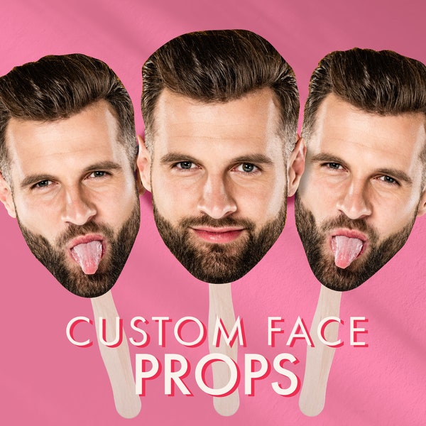 Customized Face Photo Bachelorette Party Props for custom face birthday photo face on stick decoration personalized face photo fan cutout